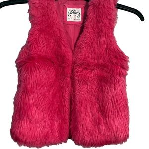 KIDS JUSTICE HOT PINK FAUX FUR VEST 10 GIRLS